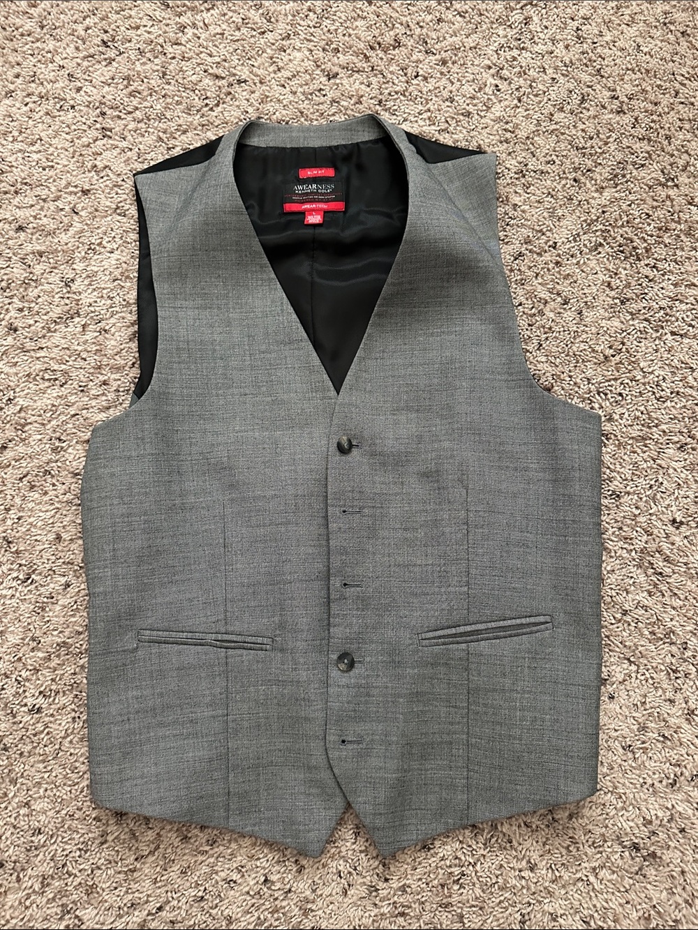 Kenneth Cole Reaction Gray Men's Tailored Dress Vest